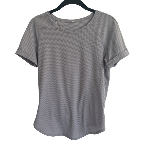 Lululemon Open Up Tie Back Tee, Heathered Lavender Grey/Lavender Grey, Size 4 - Picture 3 of 8